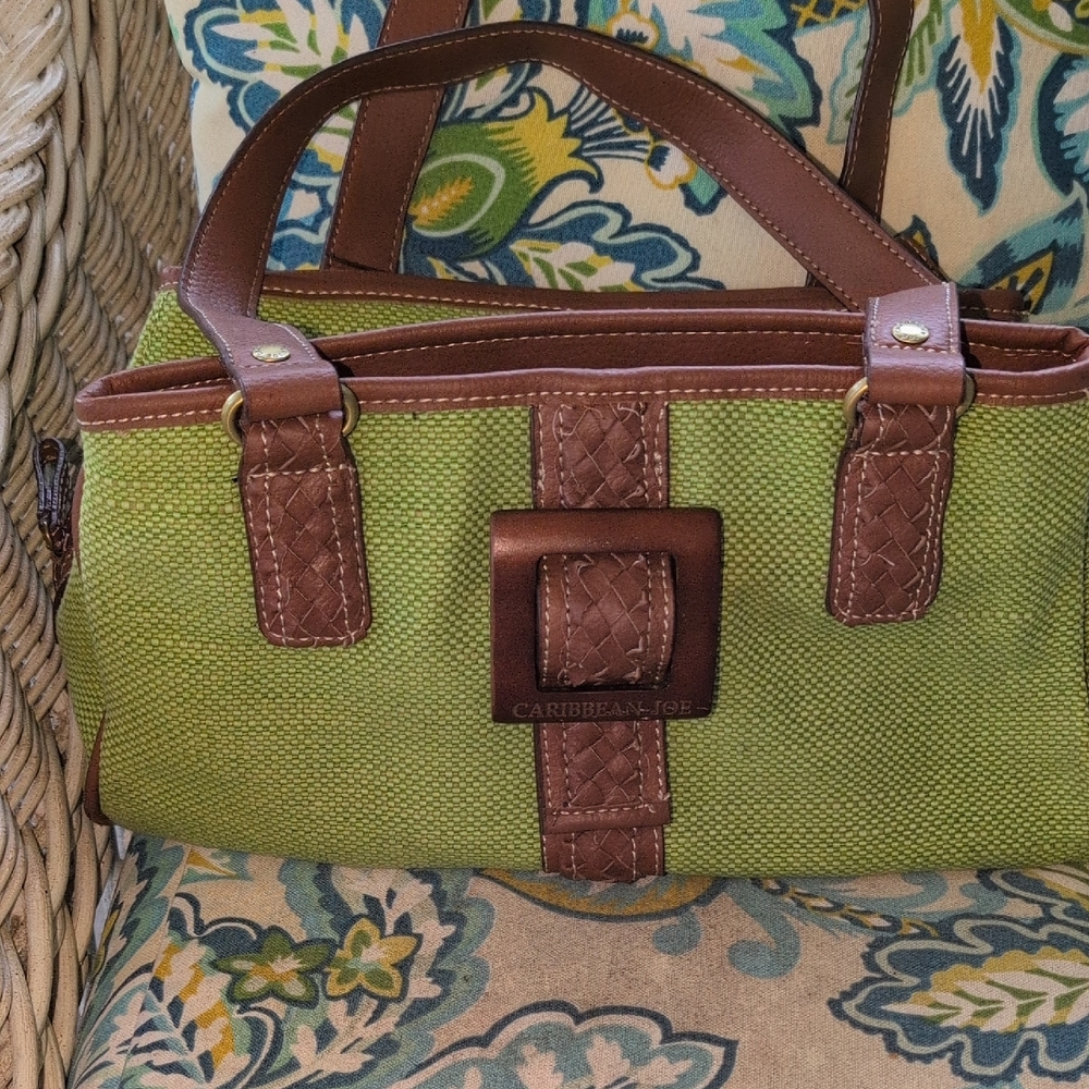 Caribbean Joe Olive With Chestnut Vegan Leather Trim
